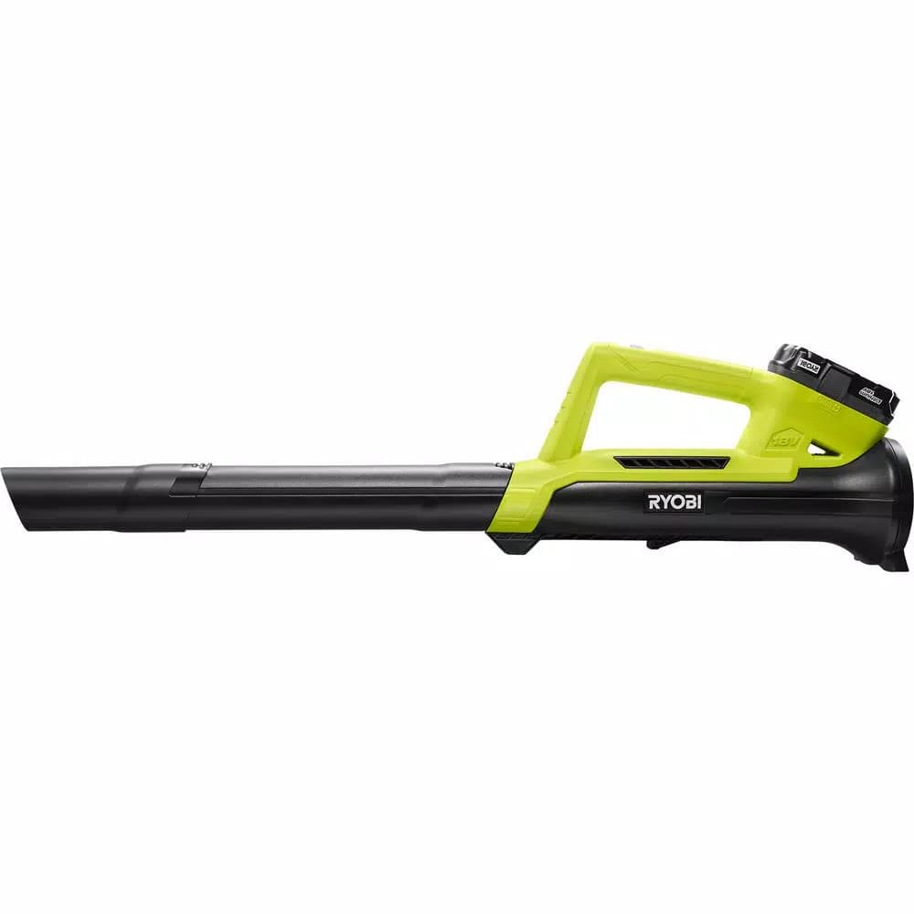 RYOBI ONE+ 18V Cordless Leaf Blower/Sweeper, 200 CFM, 90 MPH, Includes 2.0 Ah Battery and Charger