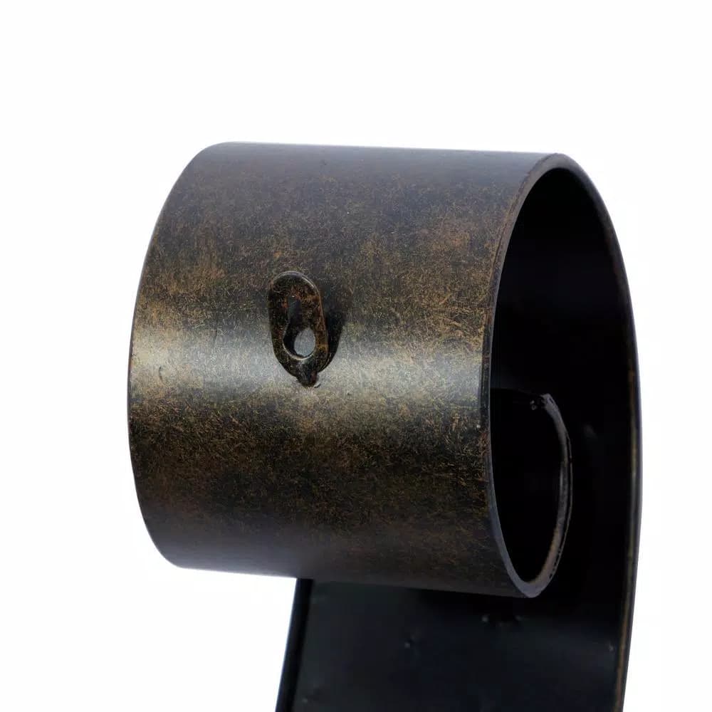 LITTON LANE 19 in. Scrolled Iron Candle Sconces with Metallic Brown Finish (Pair)