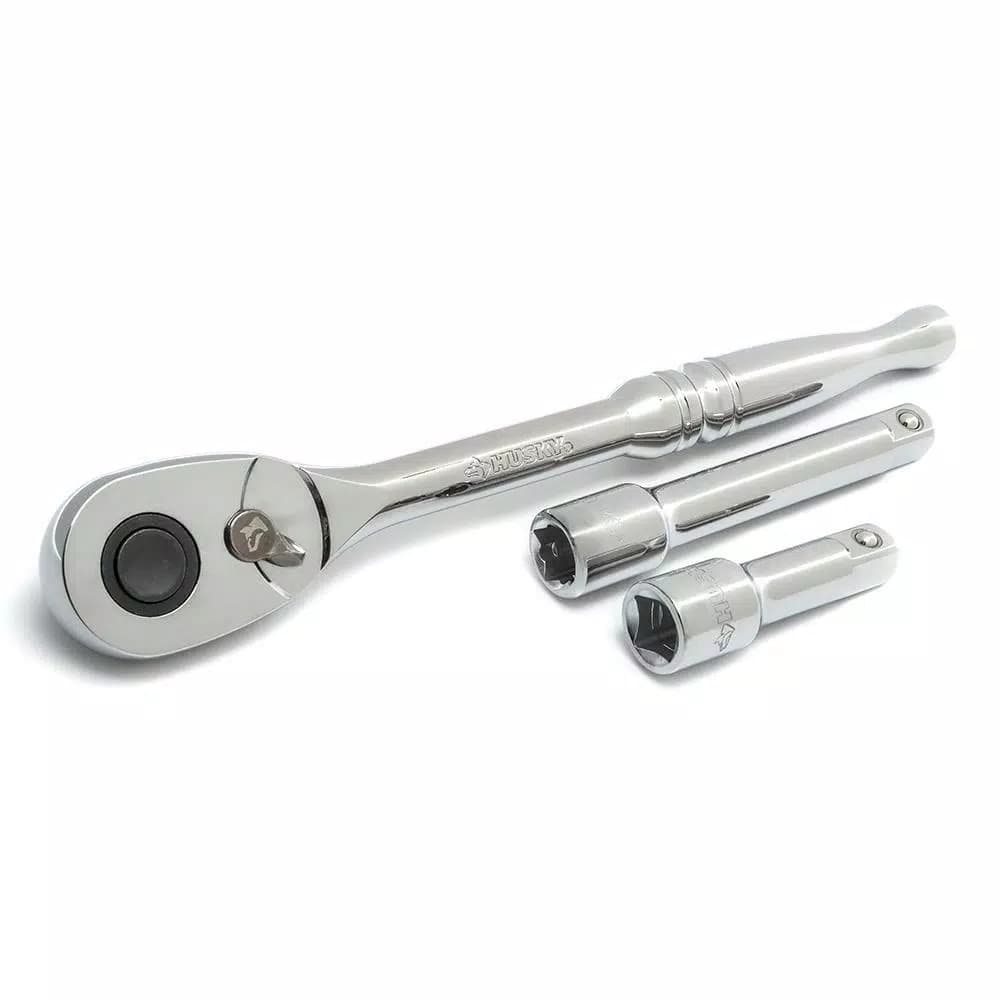 Husky 37-Piece 1/2 in. Drive SAE and Metric Socket Set with Ratchet