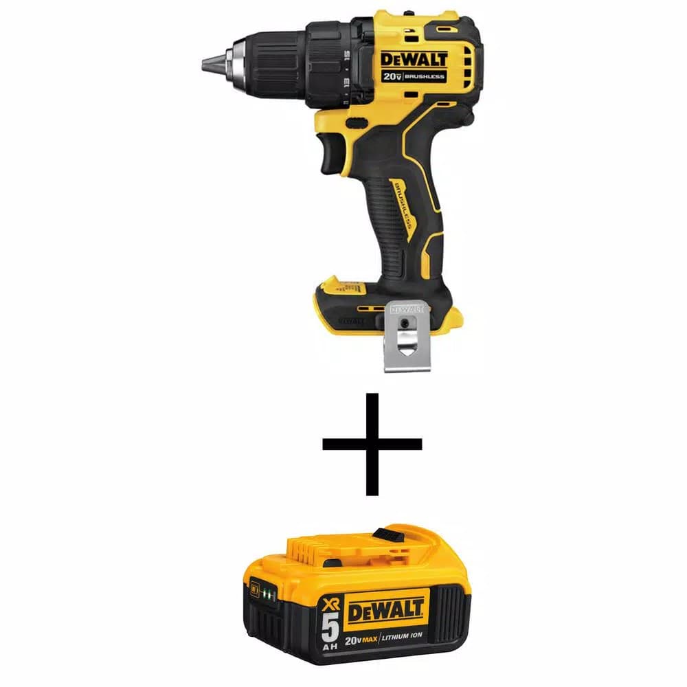 DEWALT 20V MAX ATOMIC Brushless 1/2 in. Compact Drill/Driver Kit with (1) 5.0 Ah Battery