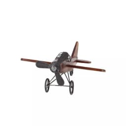 LITTON LANE Vintage Reflections 16" Rustic Wood and Iron Model Airplane Sculpture thumbnail 4