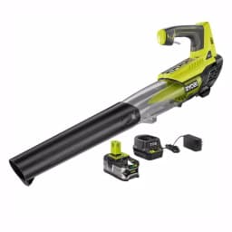 RYOBI ONE+ 18V Cordless Leaf Blower Kit with 4.0 Ah Battery and Charger, 100 MPH, 280 CFM, Refurbished thumbnail 1
