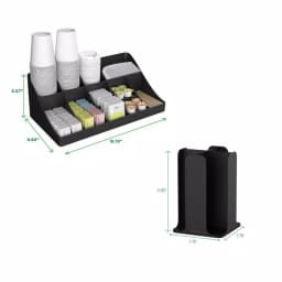 Mind Reader 15-Compartment Coffee Condiment & Cup and Lid Organizer Set, Black thumbnail 6