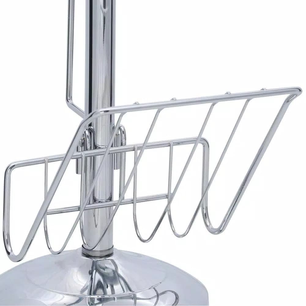 Unbranded Chrome Toilet Caddy with Magazine Rack and 3-Roll Storage Holder