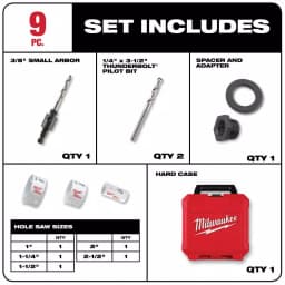 Milwaukee HOLE DOZER 9-Piece Bi-Metal General Purpose Hole Saw Set thumbnail 2