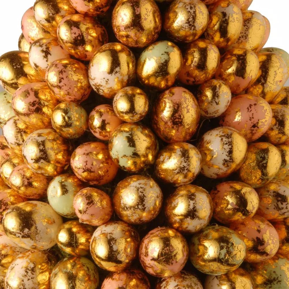 Unbranded 17 in. Gold and Pearl Easter Egg Tree Topiary with Ceramic Urn Base