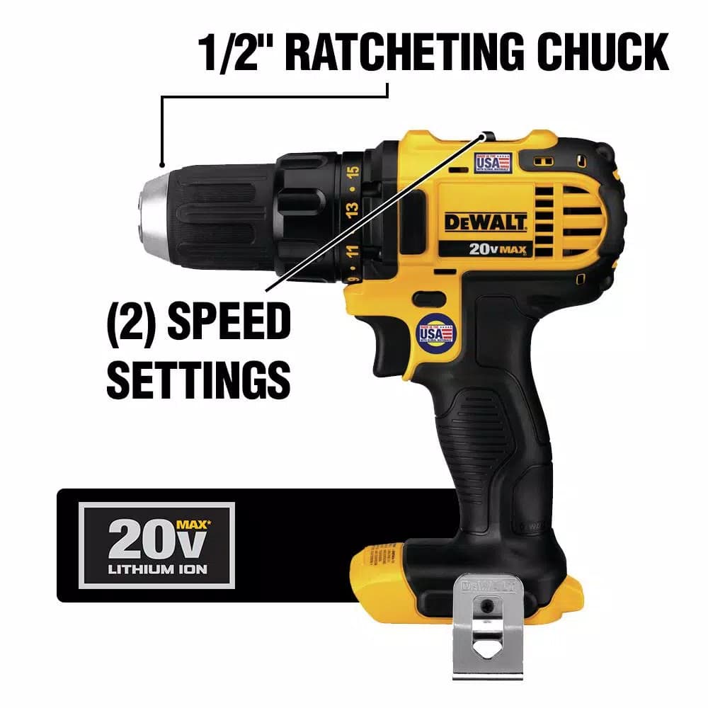 DEWALT 20V MAX Cordless Compact 1/2 in. Drill/Driver (Tool-Only)
