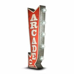 Crystal Art Gallery Arcade Games Metal Arrow Vintage Marquee LED Sign thumbnail 2
