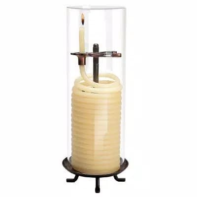 Candle by the Hour 80 Hour Beeswax Coil Candle with Glass Globe