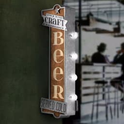 Crystal Art Gallery Craft Beer Served Cold Metal Marquee LED Sign - Vintage Style thumbnail 1