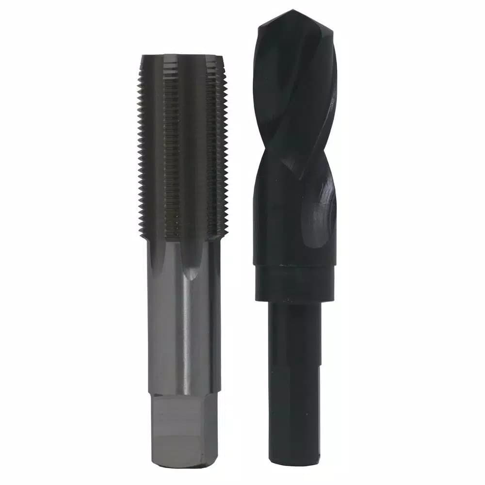 Drill America 1-1/4 in. 12 TPI High Speed Steel Plug Hand Tap and 1-11/64 in. x 1/2 in. Shank Drill Bit Set (2-Piece)
