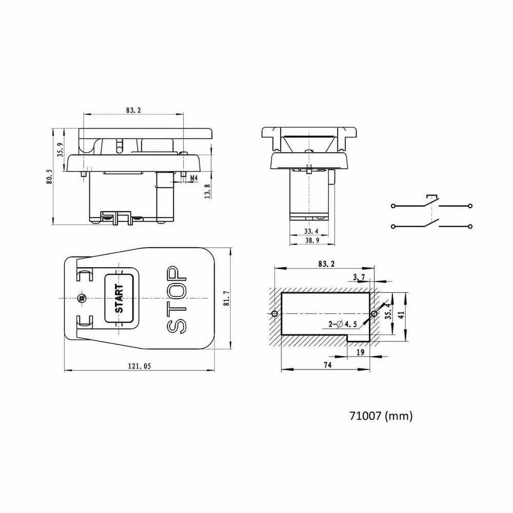 POWERTEC 110/220-Volt Dual Voltage Paddle Switch for Power Tools