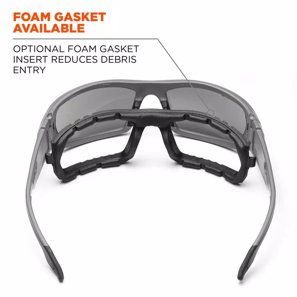 Ergodyne Skullerz Odin Safety Glasses, Matte Grey Frame, Smoke Tinted Lens