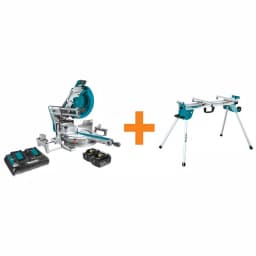 Makita 12 in. Dual-Bevel Sliding Compound Miter Saw Kit with X2 LXT 36V Power and Folding Stand thumbnail 1