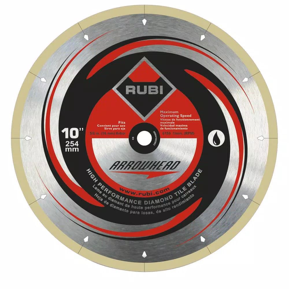Rubi 10 in. Arrowhead Premium Diamond Turbo Tile Blade