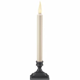 Xodus Innovations 12.5 in. White LED Taper Candle with Realistic 3D Warm Flame and Aged Bronze Base thumbnail 1