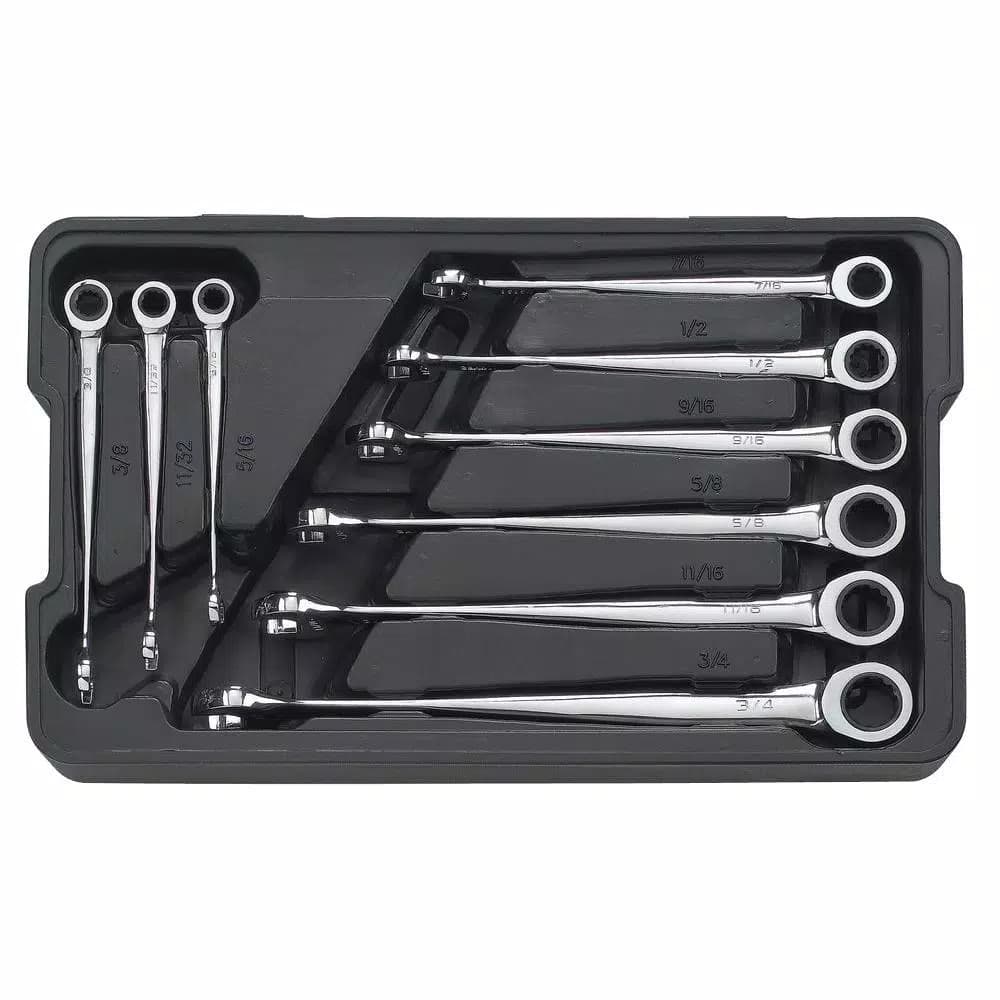 GearWrench 9-Piece SAE X-Beam Ratcheting Wrench Set