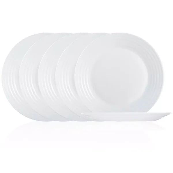 Luminarc Harena White 10.5" Dinner Plate Set, 6-Piece Opal Glass