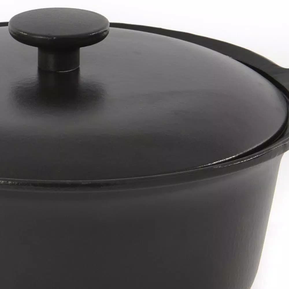 BergHOFF Ron 4.4 Qt. Cast Iron Stock Pot with Lid, Black