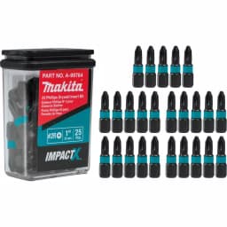 Makita ImpactX #2 Phillips 1 in. S2 Steel Impact Rated Drywall Insert Bits (25-Pack) thumbnail 1