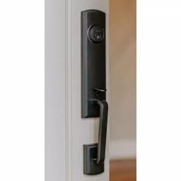 Delaney Briona Black Single Cylinder Deadbolt Entry Door Handleset with Santo Mushroom Style Interior Knob thumbnail 2