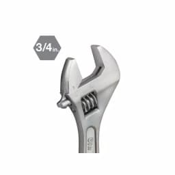 TEKTON 6 in. Adjustable Wrench, Carbon Steel with Satin Chrome Finish thumbnail 5