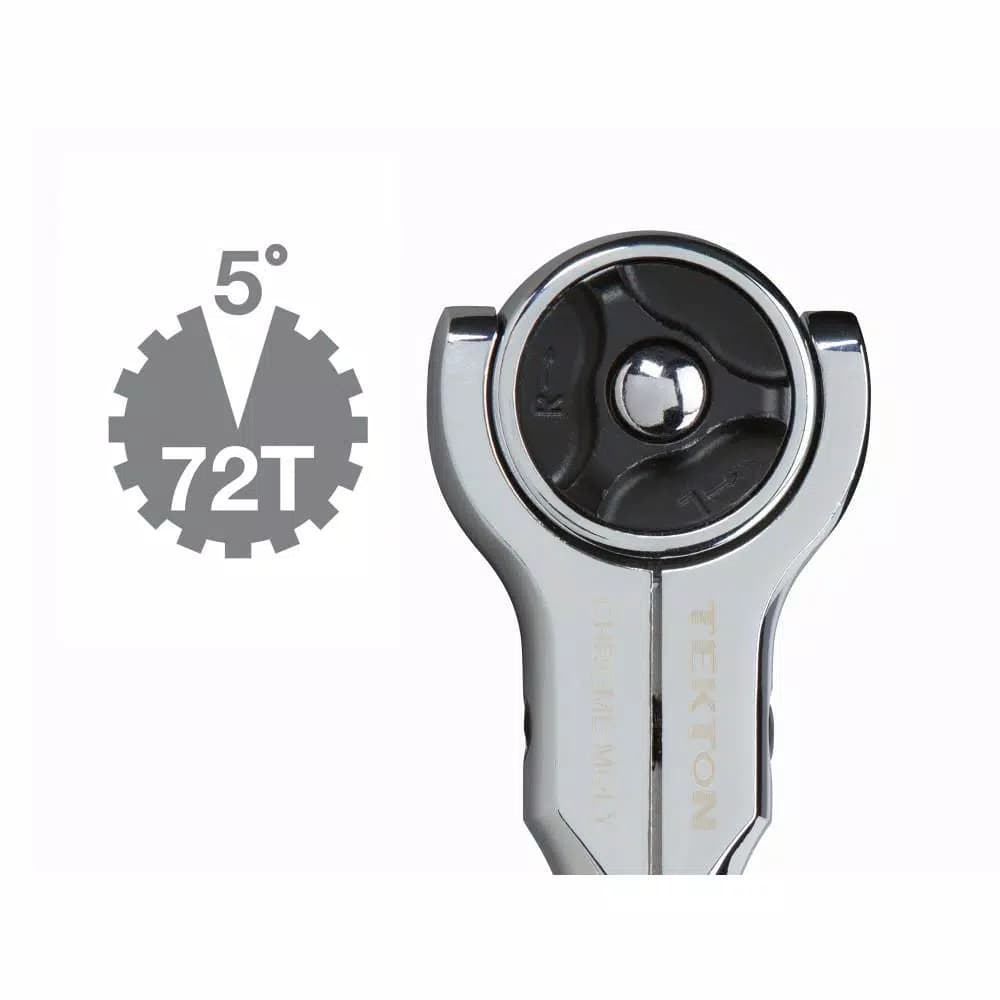 TEKTON 1/2 in. Drive 12 in. Swivel Head Ratchet, 72-Tooth