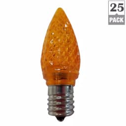 Unbranded C9 Orange LED Light Bulbs, Super Bright Faceted Replacement Lights (Pack of 25) thumbnail 2