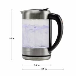 Ovente KG612S 1.7L Glass Electric Kettle, 1500W Silver Stainless Steel with Blue LED Light thumbnail 8