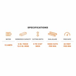 WEN 12.5 in. Benchtop Thickness Planer with Granite Table, 15 Amp Corded Power Tool thumbnail 11