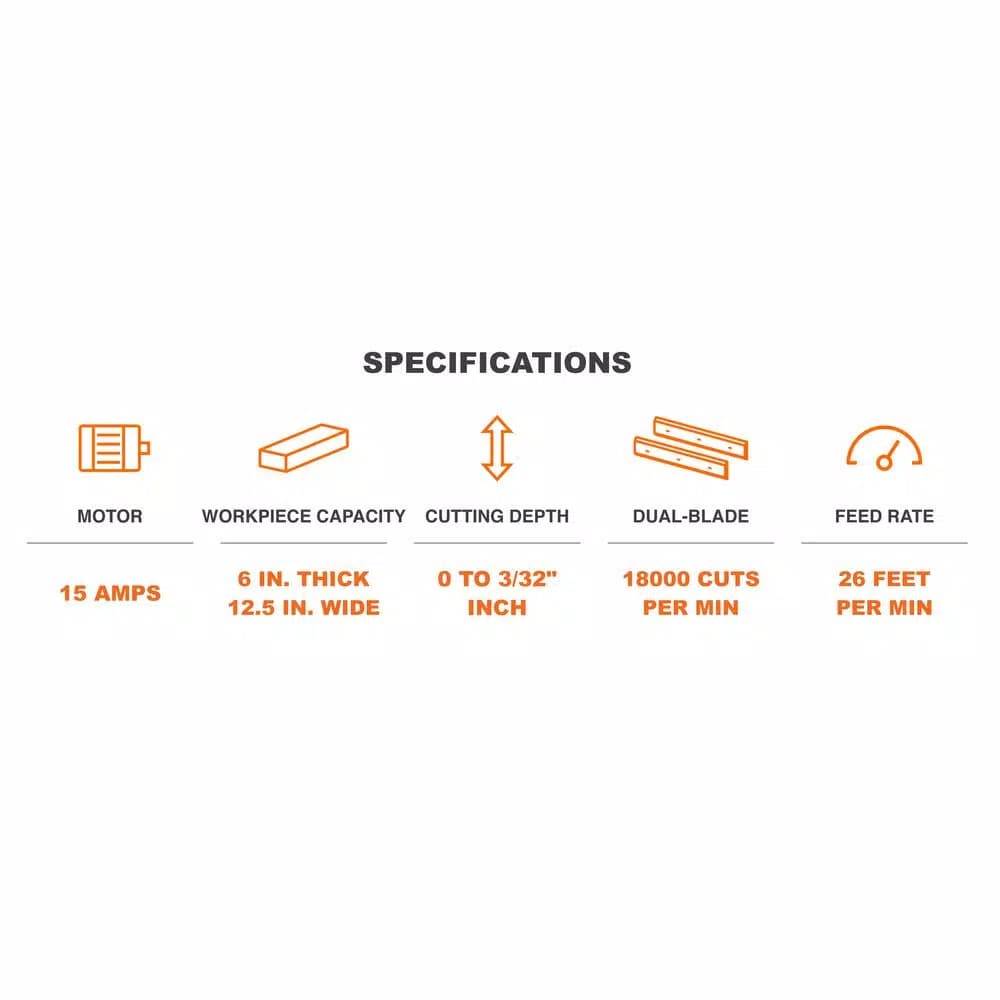 WEN 12.5 in. Benchtop Thickness Planer with Granite Table, 15 Amp Corded Power Tool
