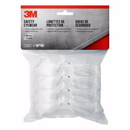 3M Indoor Safety Glasses with Clear Polycarbonate Lenses, 4-Pack thumbnail 1