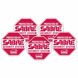 SABRE Security Decals (5-Pack) - Red Stop Sign Warning Signs for Home and Commercial Use thumbnail 2