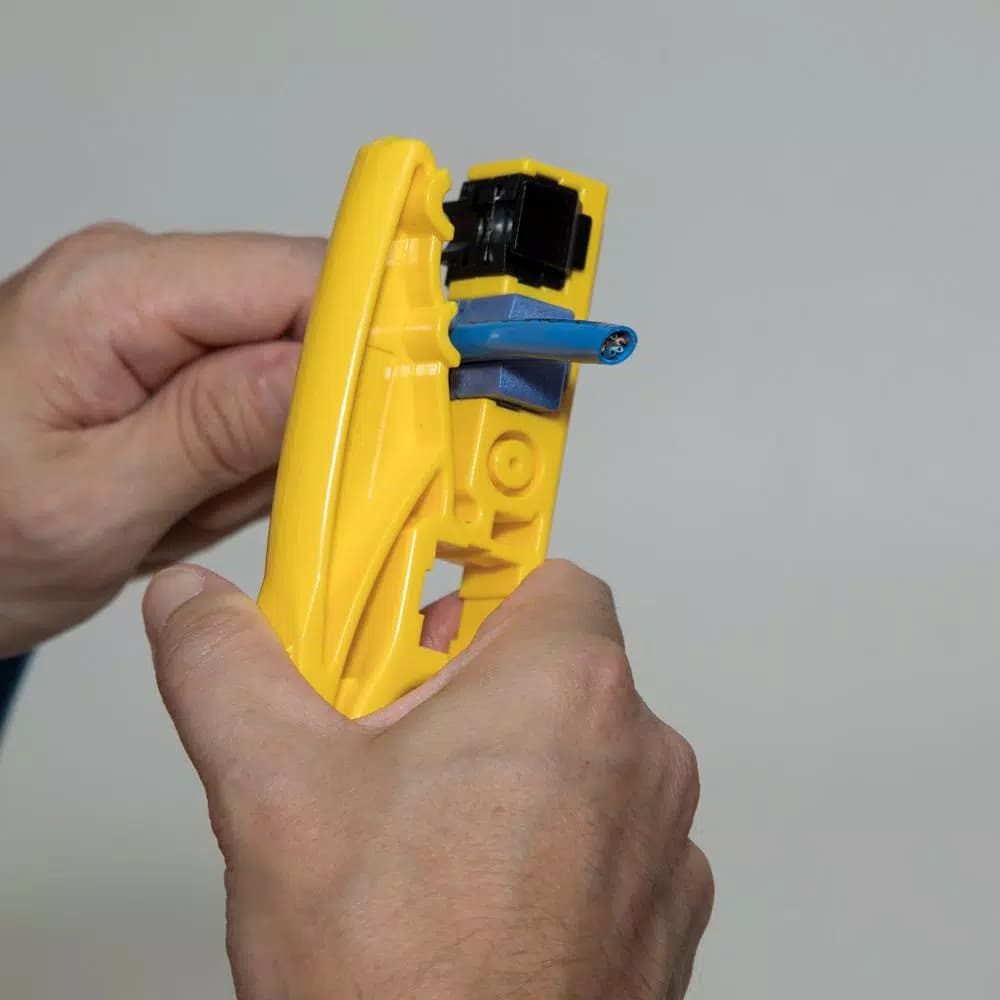 Klein Tools Dual-Cartridge Radial Stripper for Coaxial and Twisted-Pair Cables