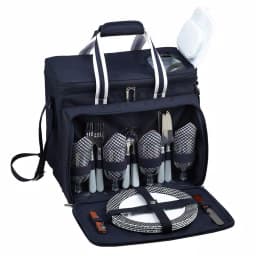 Unbranded Picnic at Ascot Deluxe Picnic Cooler Set for 4 - Bold Navy thumbnail 1