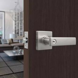 Toledo Fine Locks Toledo European Lugo Keyed Entry Door Lever Set, Satin Nickel thumbnail 3