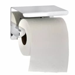 Alpine Industries Single Post Toilet Paper Holder with Storage Shelf, Chrome Finish thumbnail 3