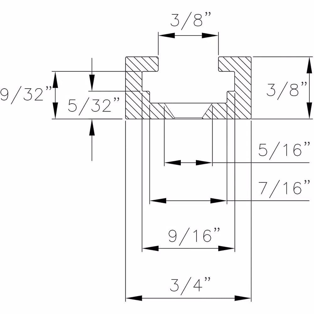 POWERTEC 48 in. Universal Stepped T-Track with 2 Hold-Down Clamps