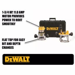 DEWALT 1-3/4 HP 11 Amp Fixed Base and Plunge Router Combo Kit thumbnail 2