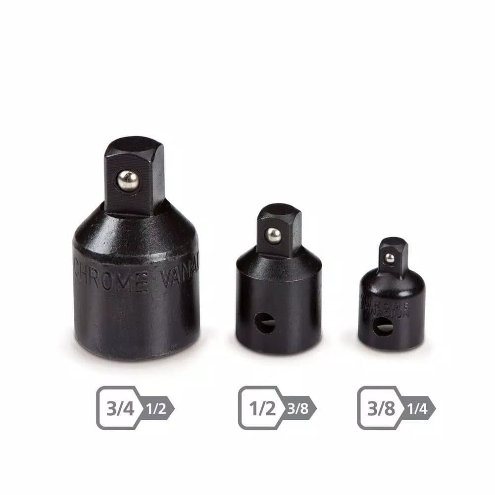 TEKTON 3-Piece Impact Reducer Set, Chrome Vanadium Steel Socket Adapters