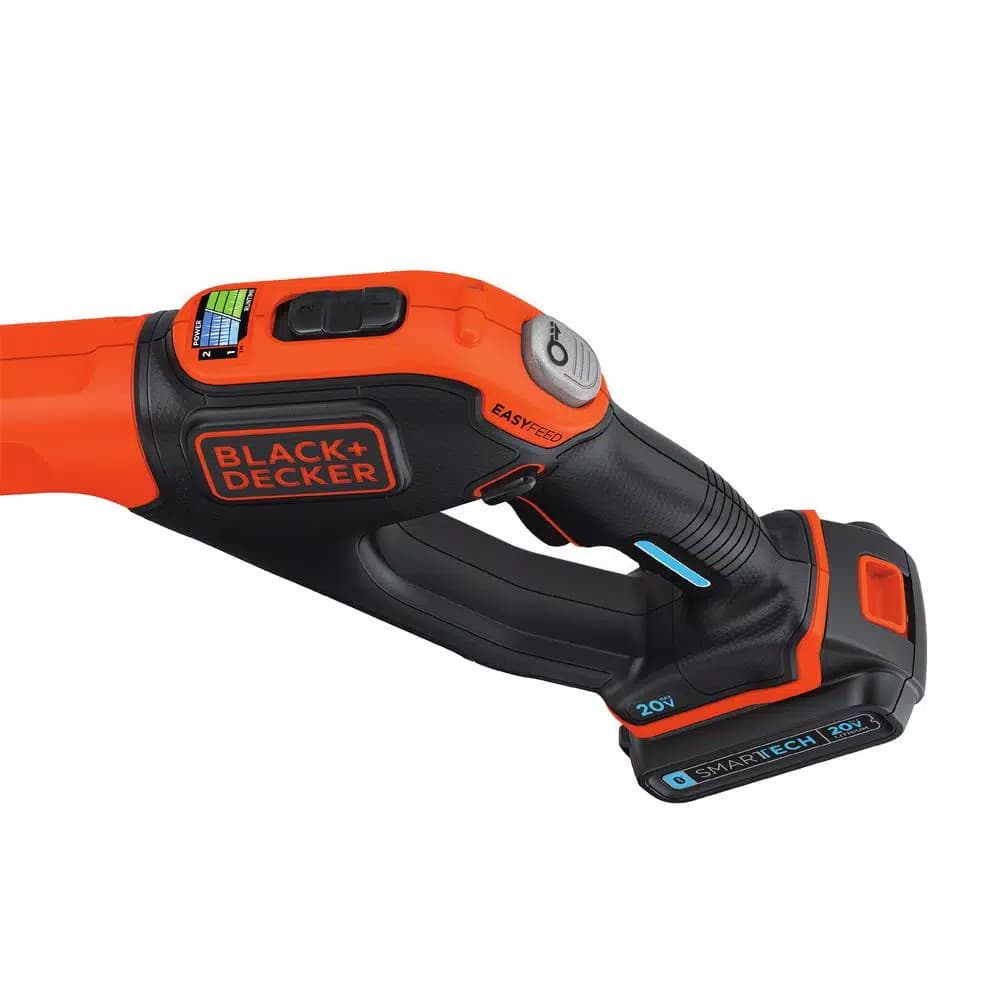 BLACK+DECKER SMARTECH 20V Max Cordless EASYFEED String Trimmer with 1.5 Ah Battery and Charger