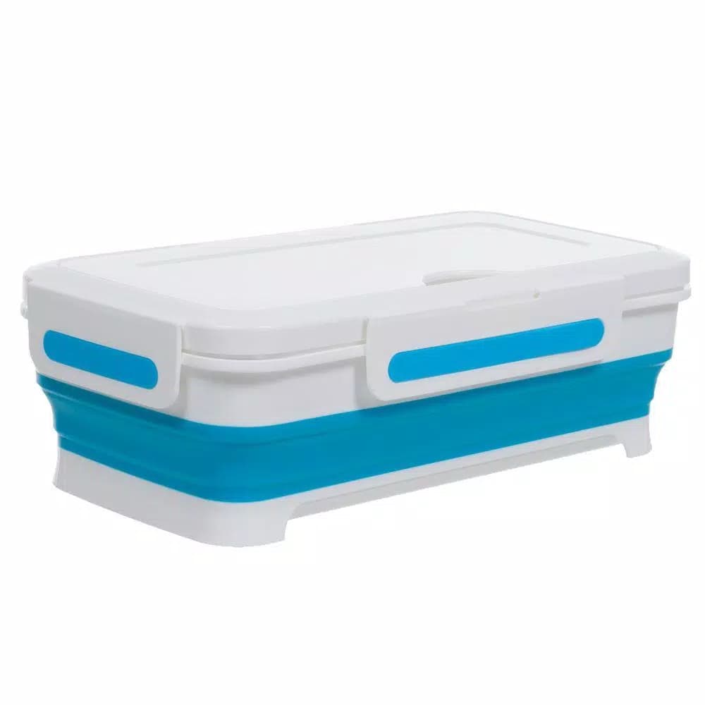 Classic Cuisine Rectangular Expandable Lunch Box with Dividers, Collapsible Food Storage
