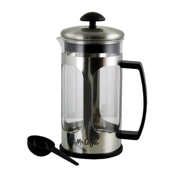 Mr. Coffee Daily Brew 4-Cup Stainless Steel Coffee Press, 38 oz.