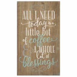 Stratton Home Decor Coffee and Blessings Wooden Wall Art Sign thumbnail 2