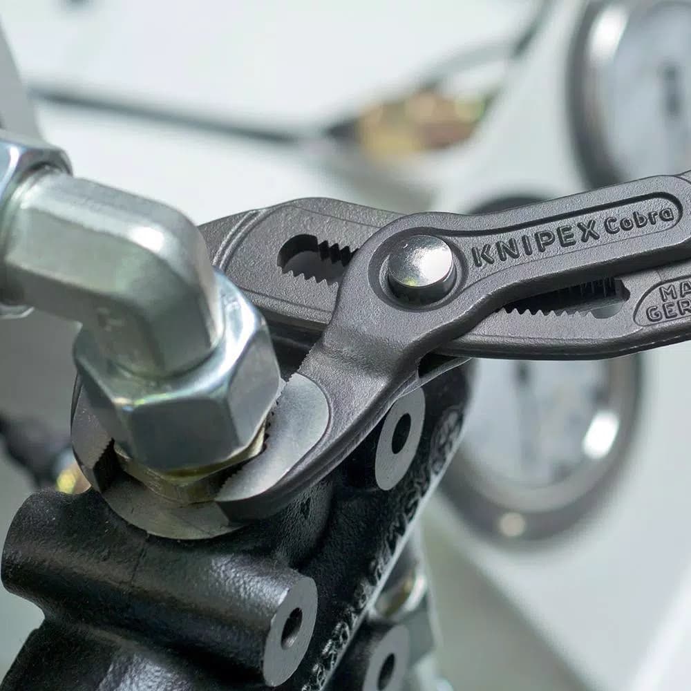 KNIPEX Cobra Series 7-1/4 in. Box Joint Pliers with Pinch Guard and Push Button Adjustment