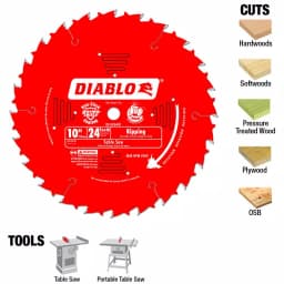 Diablo 10 in. x 24-Teeth Ripping Carbide Circular Saw Blade thumbnail 3
