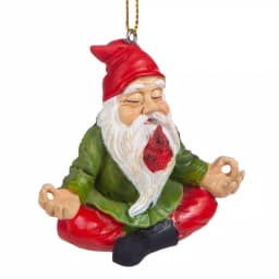 Design Toscano Zen Gnome Holiday Ornament - Hand Painted Resin Christmas Tree Bauble thumbnail 2