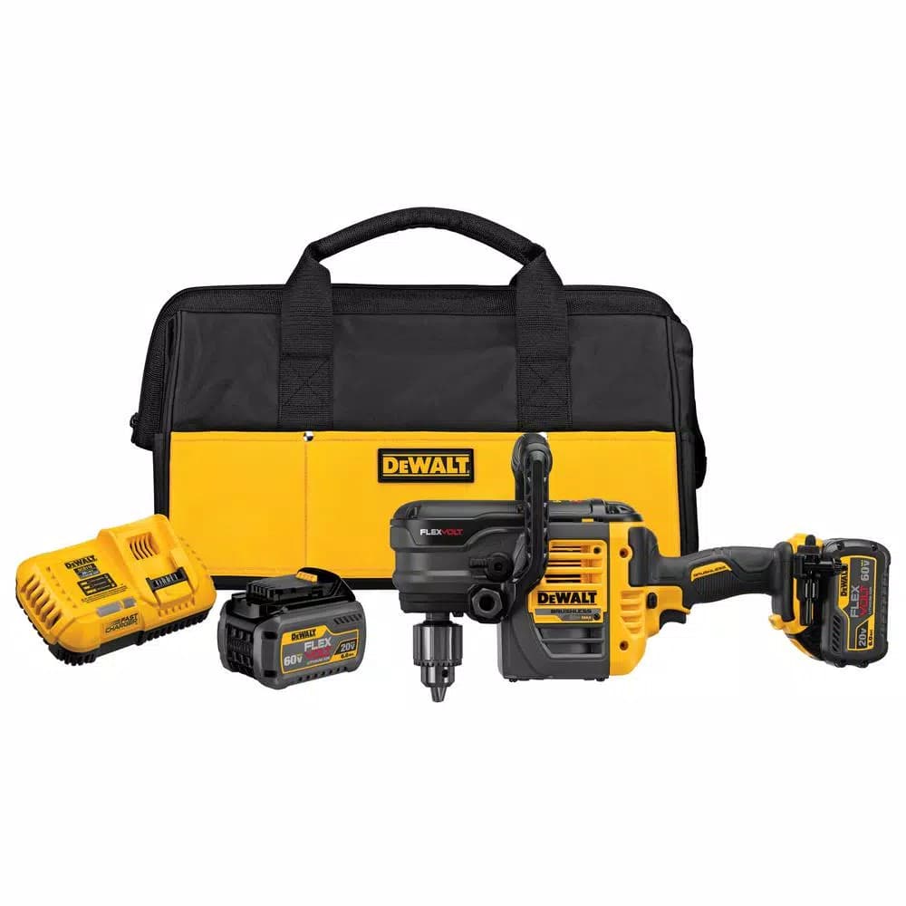 DEWALT FLEXVOLT 60V MAX Brushless 1/2 in. Stud & Joist Drill Kit with (2) 6.0Ah Batteries & Bonus Impact Wrench
