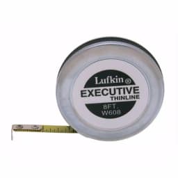 Lufkin Executive ThinLine 8 ft. Pocket Tape Measure, 1/4 in. Width, Chrome Finish thumbnail 1