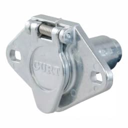 CURT 4-Way Round Female Connector Socket, Vehicle Side Trailer Wiring Kit thumbnail 1